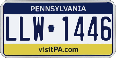 PA license plate LLW1446