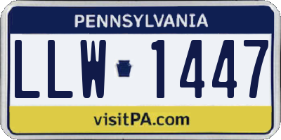 PA license plate LLW1447