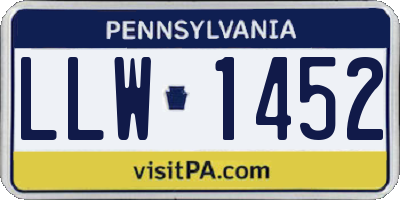 PA license plate LLW1452