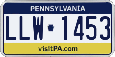 PA license plate LLW1453