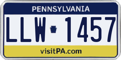 PA license plate LLW1457