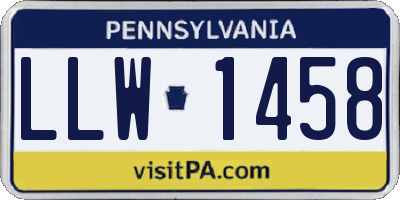 PA license plate LLW1458