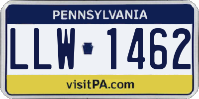 PA license plate LLW1462