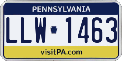 PA license plate LLW1463