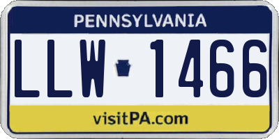 PA license plate LLW1466