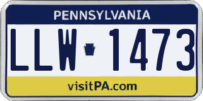 PA license plate LLW1473