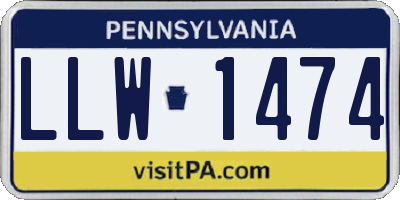 PA license plate LLW1474