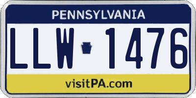 PA license plate LLW1476