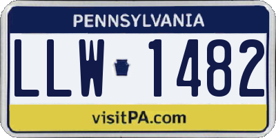 PA license plate LLW1482