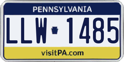 PA license plate LLW1485