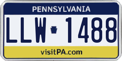 PA license plate LLW1488