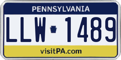 PA license plate LLW1489