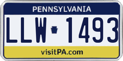 PA license plate LLW1493