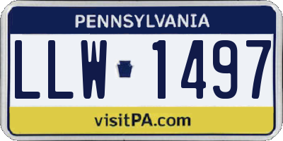PA license plate LLW1497