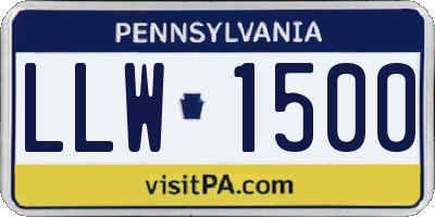 PA license plate LLW1500