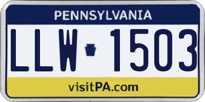 PA license plate LLW1503