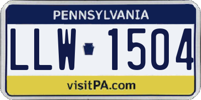 PA license plate LLW1504