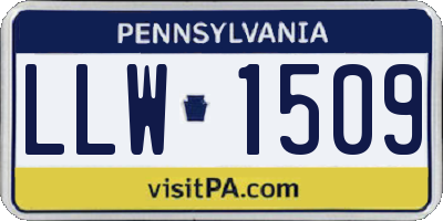 PA license plate LLW1509