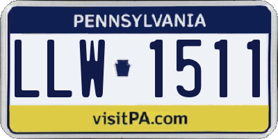 PA license plate LLW1511