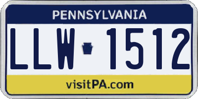 PA license plate LLW1512