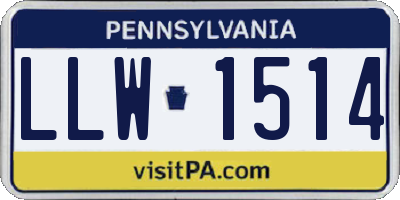PA license plate LLW1514