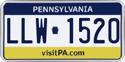 PA license plate LLW1520