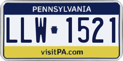 PA license plate LLW1521