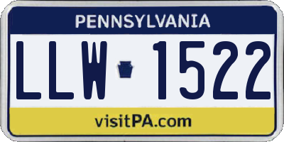 PA license plate LLW1522