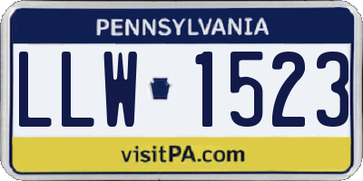 PA license plate LLW1523