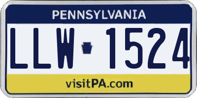 PA license plate LLW1524