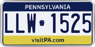 PA license plate LLW1525