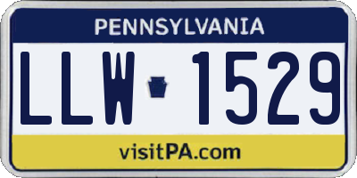 PA license plate LLW1529