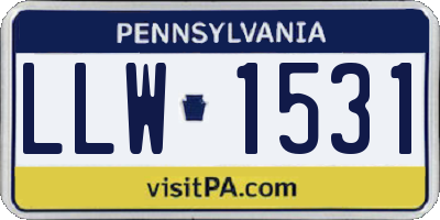 PA license plate LLW1531