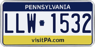 PA license plate LLW1532