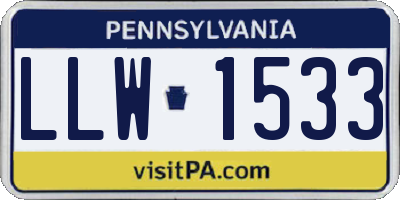 PA license plate LLW1533