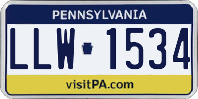 PA license plate LLW1534