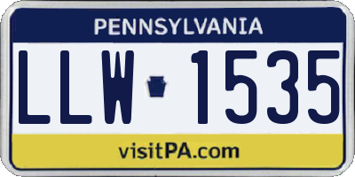 PA license plate LLW1535