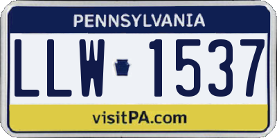 PA license plate LLW1537