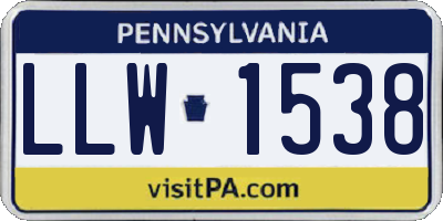 PA license plate LLW1538