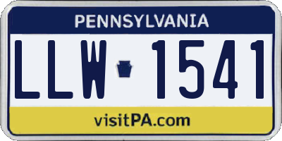 PA license plate LLW1541