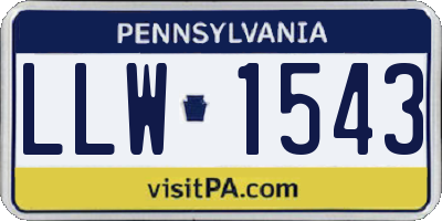 PA license plate LLW1543