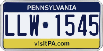 PA license plate LLW1545