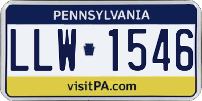 PA license plate LLW1546