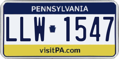 PA license plate LLW1547