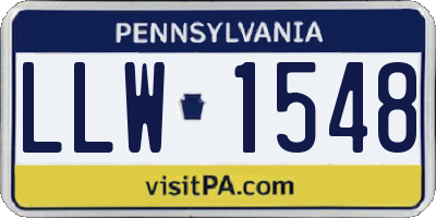 PA license plate LLW1548