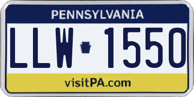 PA license plate LLW1550