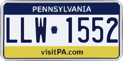 PA license plate LLW1552