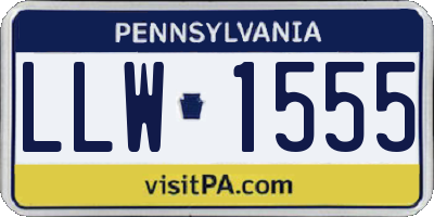PA license plate LLW1555