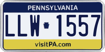 PA license plate LLW1557