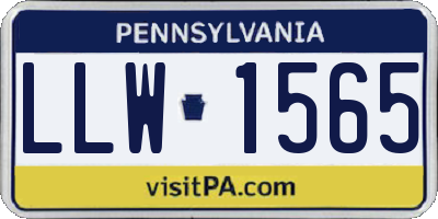 PA license plate LLW1565